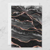 Invitation Mariage d'agrafe d'or Rose noir personnalisé (Dos)