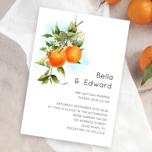 Invitation Mariage d'agrumes orange