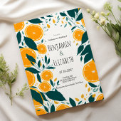 Invitation Mariage d'agrumes vert foncé botanique