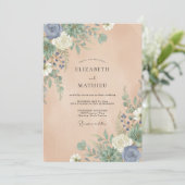Invitation Mariage Dahlia Ardoise Champagne (Debout devant)