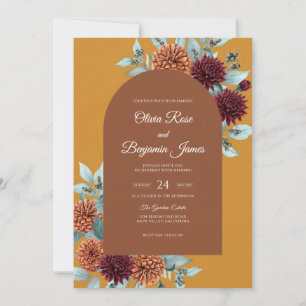 Invitation Mariage Dahlia Bordeaux Botanique