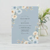 Invitation Mariage Dahlia Crème d'Ardoise (Debout devant)