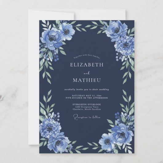 Invitation Mariage Dahlia de Minuit (Devant)