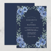 Invitation Mariage Dahlia de Minuit (Devant / Derrière)