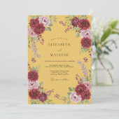 Invitation Mariage Dahlia Marron Moutarde (Debout devant)
