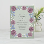 Invitation Mariage Dahlia Pervenche Améthyste (Debout devant)