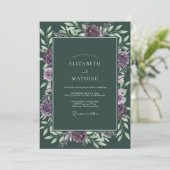Invitation Mariage Dahlia Rouge Foncé (Debout devant)