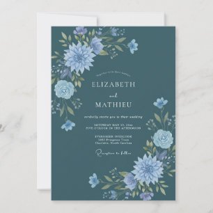 Invitation Mariage Dahlia Saphir Ardoise