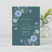 Invitation Mariage Dahlia Saphir Ardoise (Debout devant)