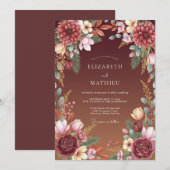 Invitation Mariage Dahlia Sienne Humeur (Devant / Derrière)