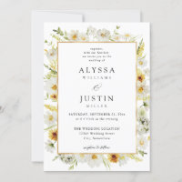 Mariage d'aile florale blanche et jaune