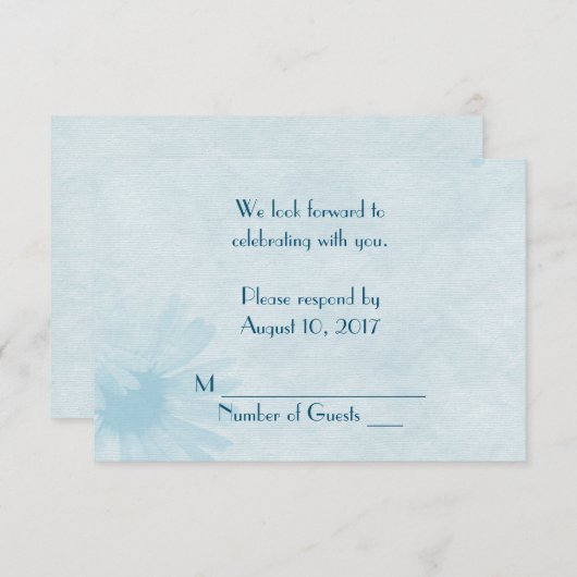 Invitation Mariage Daisy RSVP (Devant / Derrière)