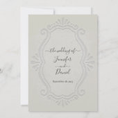 Invitation Mariage d'albâtre simple et élégant (Dos)