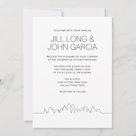 Invitation Mariage Dallas (Devant)