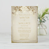 Invitation Mariage d'amandes brûlées et de Magnolia d'or (Debout devant)