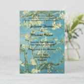 Invitation Mariage d'amandes florales bleues (Debout devant)