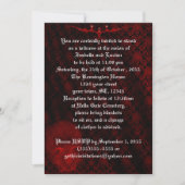 Invitation Mariage Damask Goth du crâne rouge (Devant)