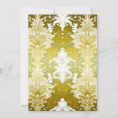 Invitation Mariage damask or et vert (Dos)
