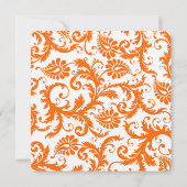 Invitation Mariage Damask Terracotta Corail Orange (Dos)