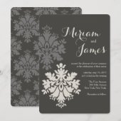 Invitation mariage damassé (Devant / Derrière)