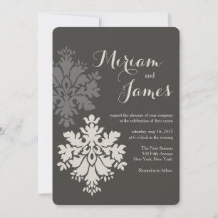 Invitation mariage damassé