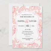 Invitation mariage damassé (Devant)