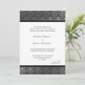 Invitation Mariage damassé à l'effet chatoyant - g (Debout devant)