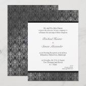 Invitation Mariage damassé à l'effet chatoyant - g (Devant / Derrière)