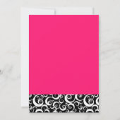 Invitation mariage damassé avec Hot Pink (Dos)
