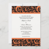 Invitation mariage damassé avec Orange (Devant)