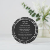 Invitation Mariage damassé Black et Silver Round (Debout devant)