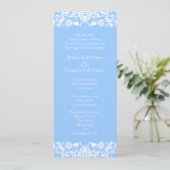 Invitation Mariage damassé bleu poudre (Debout devant)