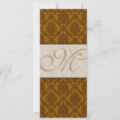 Invitation Mariage damassé Brown (Dos)
