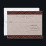 Invitation Mariage damassé Brown<br><div class="desc">Cette première invitation ci-dessous a le RSVP inclus au bas de la carte - Carré Fancy Swirl Faire-part de mariage Montré avec la carte noire, mais vous choisissez des couleurs de carte de plus de 200 couleurs - plus de 200 couleurs de police trop et de nombreux styles de polices...</div>