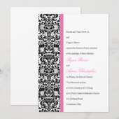 Invitation Mariage damassé classique (Devant / Derrière)