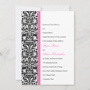 Invitation Mariage damassé classique