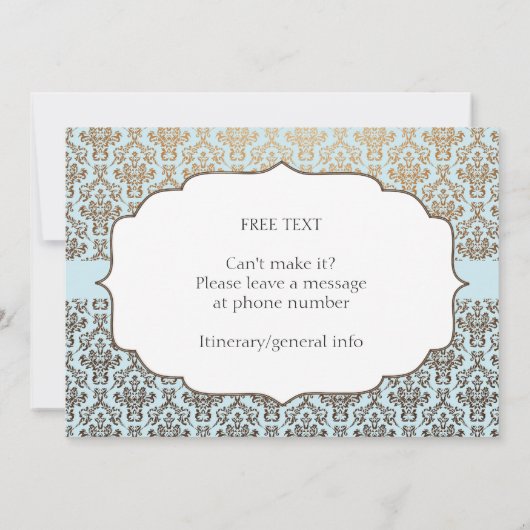 Invitation Mariage damassé classique (Dos)