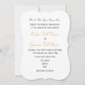 Invitation Mariage damassé de luxe rose et or (Devant)