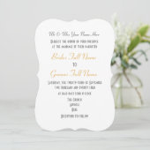 Invitation Mariage damassé de luxe rose et or (Debout devant)