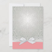 Invitation Mariage damassé en dentelle d'argent/co (Dos)