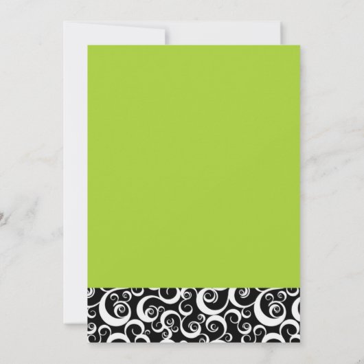 Invitation Mariage damassé en noir et blanc avec v (Dos)