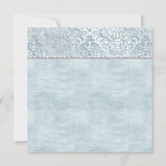Invitation Mariage damassé en poudre Blue Glimmer (Dos)