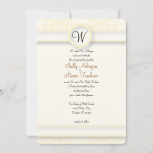 Invitation Mariage damassé jaune