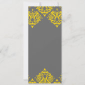 Invitation Mariage damassé jaune et gris (Dos)