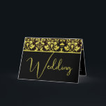 Invitation Mariage damassé jaune et noir<br><div class="desc">Mariage Damask Vintage - Completely Cusomizable Pourrait être changé en Invitation pour Mariage,  Anniversaire,  Valentines Day,  Graduation ou toute occasion</div>