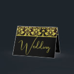 Invitation Mariage damassé jaune et noir<br><div class="desc">Mariage Damask Vintage - Completely Cusomizable Pourrait être changé en Invitation pour Mariage,  Anniversaire,  Valentines Day,  Graduation ou toute occasion</div>