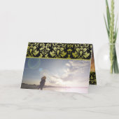 Invitation Mariage damassé jaune et noir (Dos)