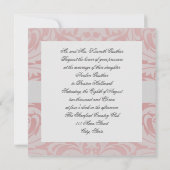 Invitation Mariage damassé Monogramme argenté et r (Dos)