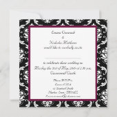 Invitation Mariage damassé Monogramme de vin (Dos)
