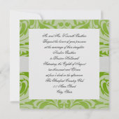 Invitation Mariage damassé Monogramme Vert (Dos)